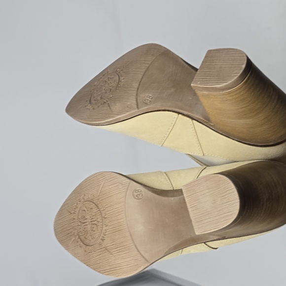 Lascana Beige Cowboy Leather Booties Women's Size 38 - Picture 5 of 5